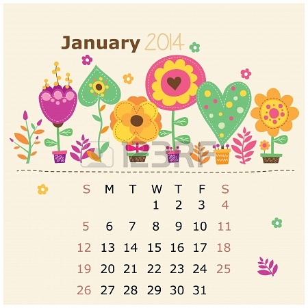 23869286-calendario-floreale-2014-gennaio